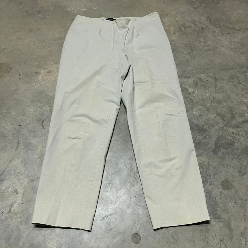 Piazza Sempione Audrey Pants Beige Cotton Lycra Made in Italy Size IT 46